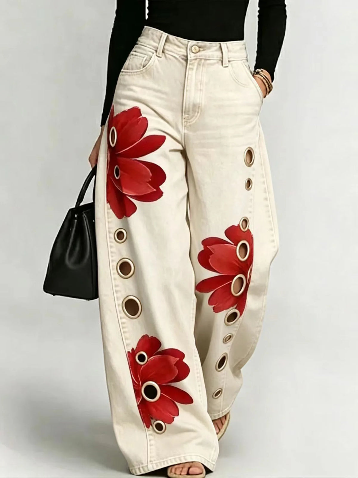 Women's Flower Retro Jeans