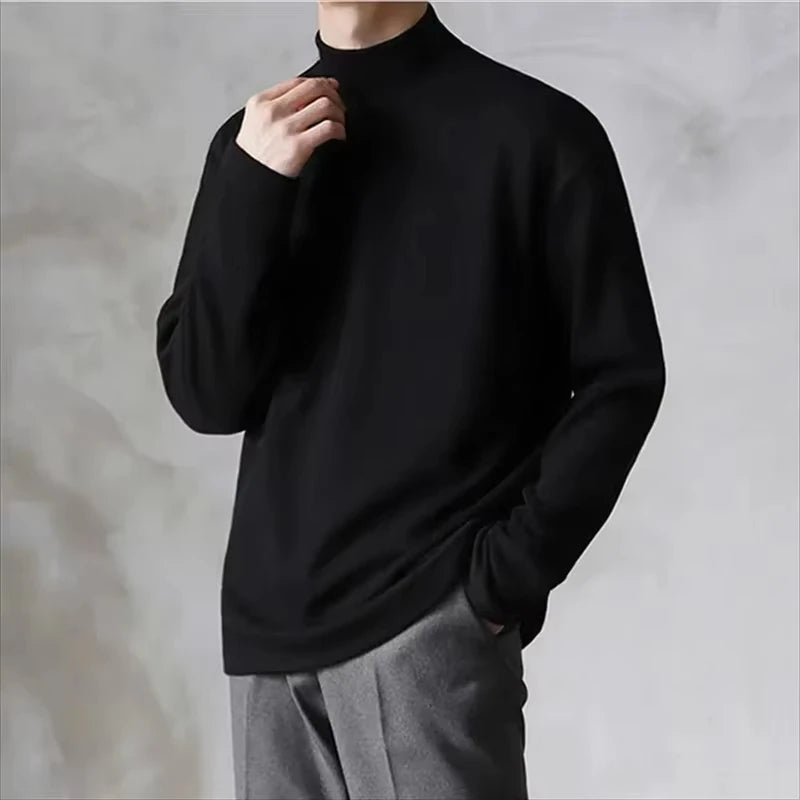 Men's Casual Plush Turtleneck