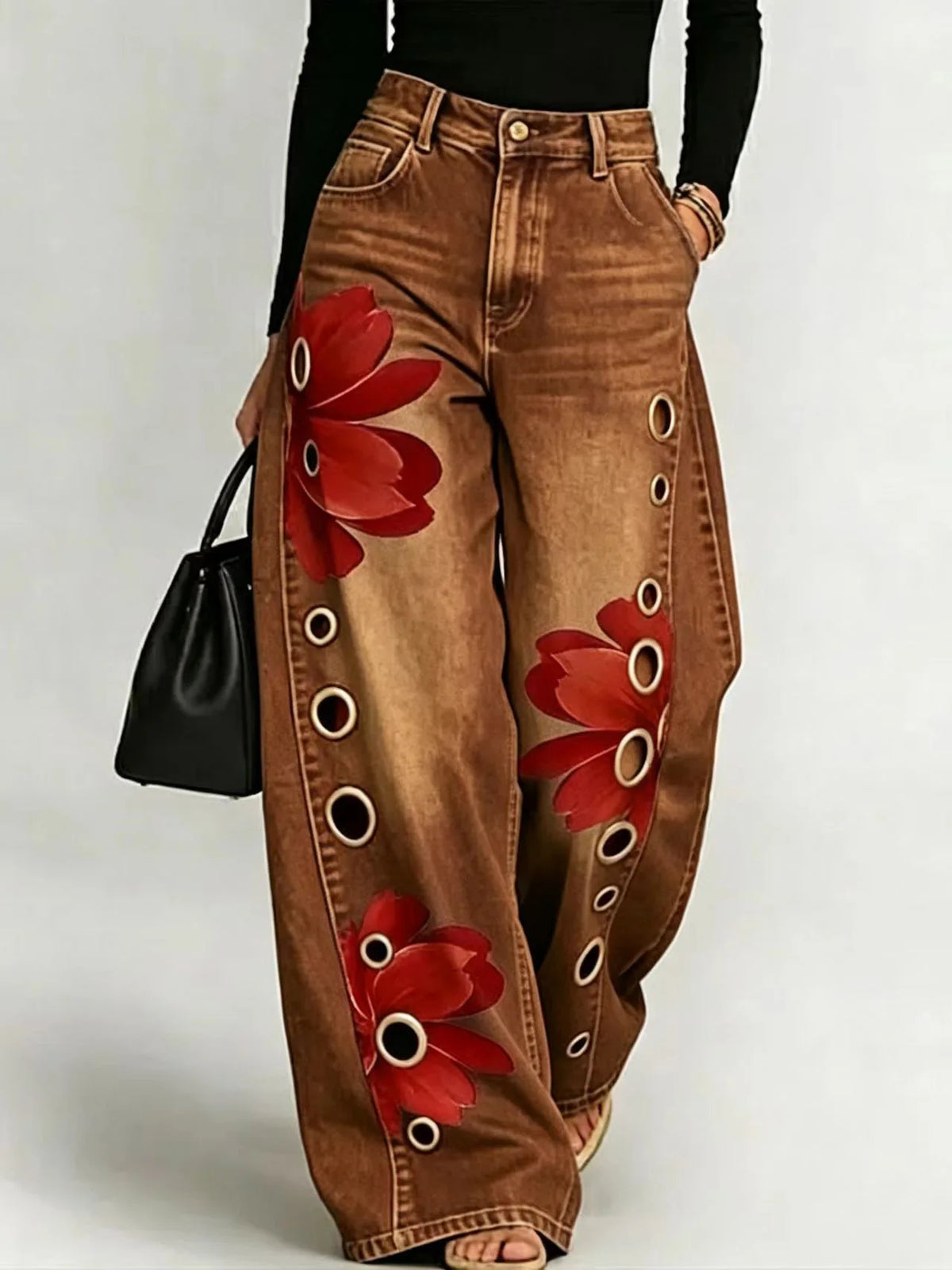 Women's Flower Retro Jeans
