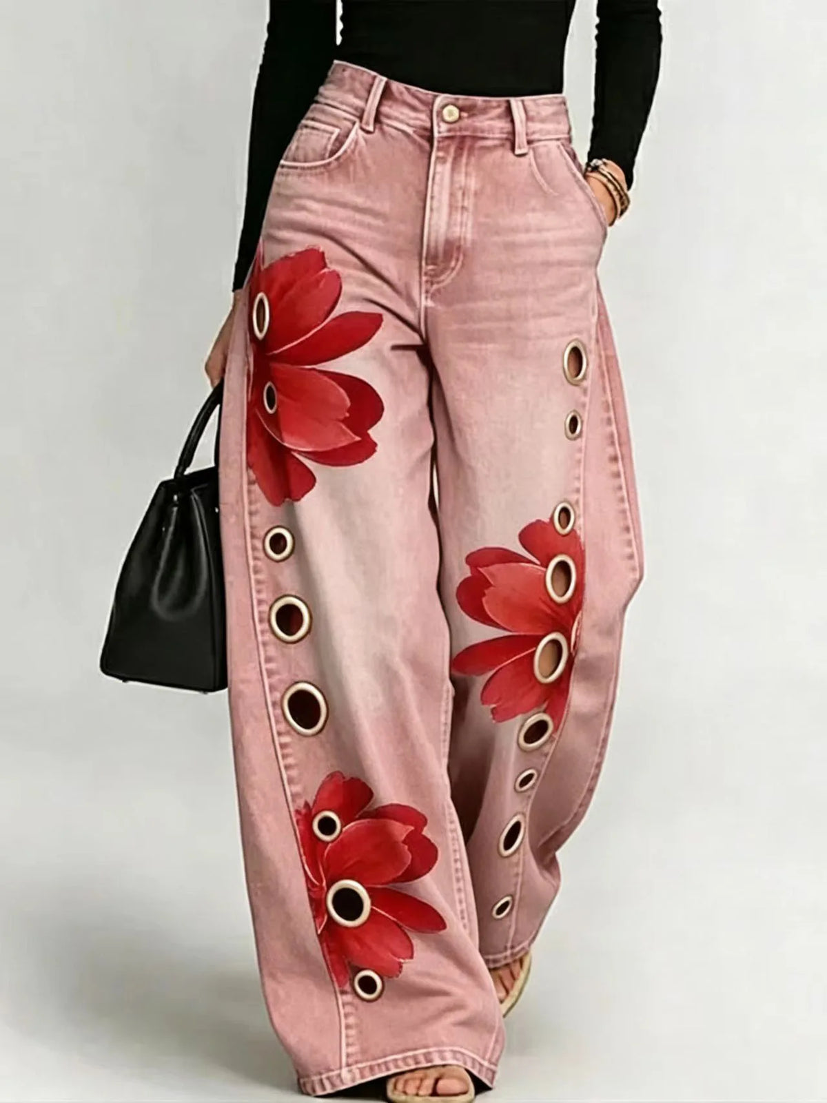 Women's Flower Retro Jeans