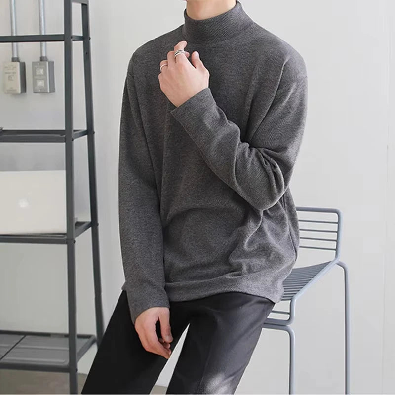 Men's Casual Plush Turtleneck